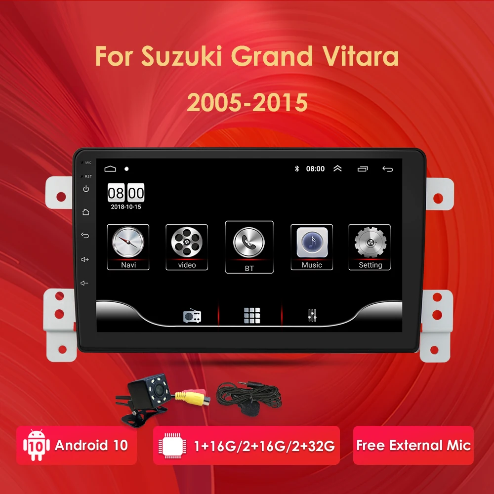 Автомагнитола для Suzuki Grand Vitara 3 2005 2012 2013 2014 2015 мультимедийный видеоплеер навигация