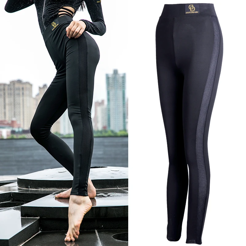 

New Dance Trousers Pant Women New Elastic Latin Pants Standard Modern Pants Practice Wear Velvet Stitching Dancing Pants BL2606