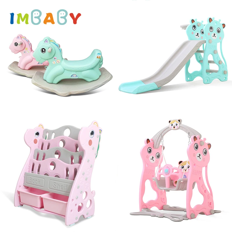 IMBABY детский манеж с троянскими скользящими качелями бесплатные коврики для