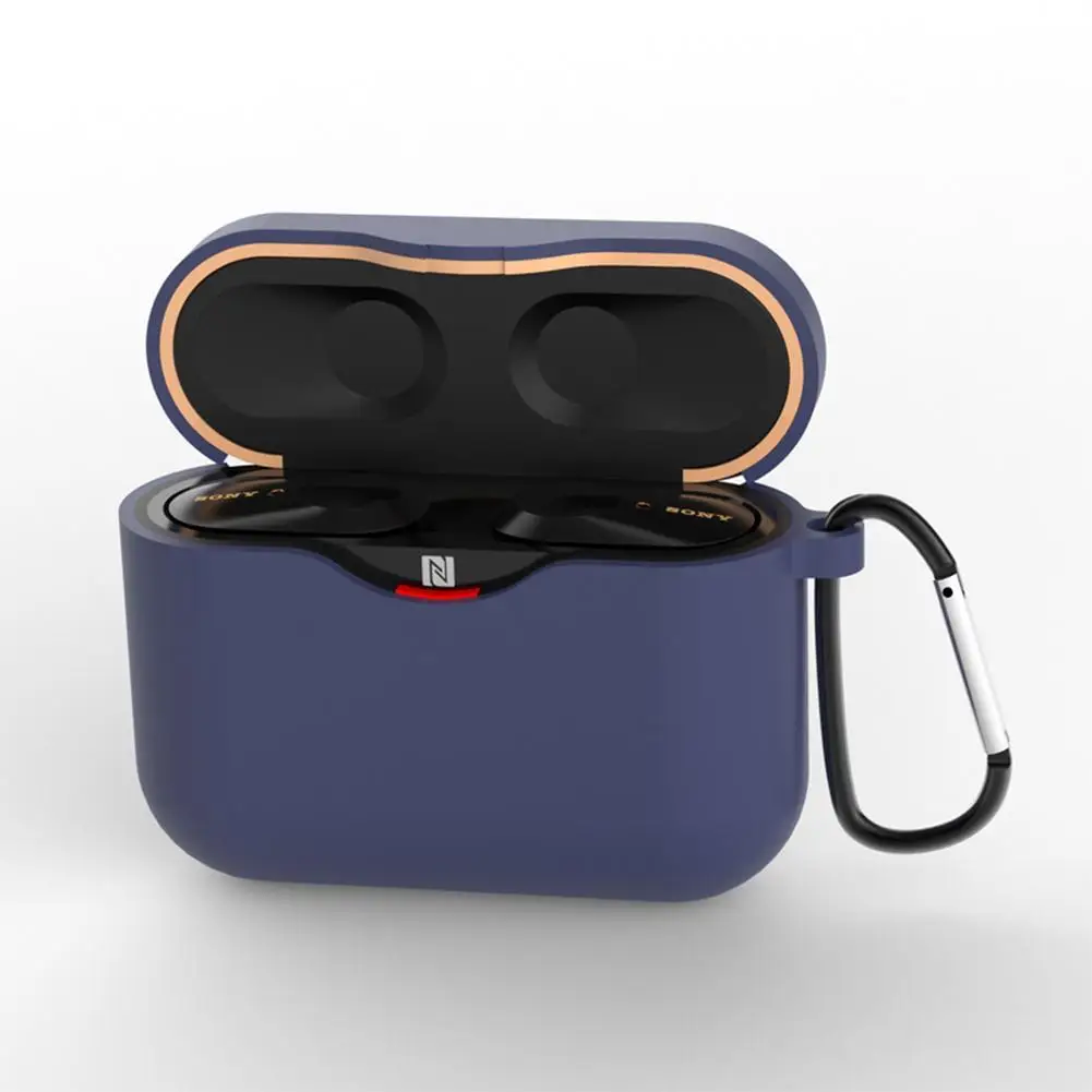 Clamshell Opening Anti-shock Flexible Silicone Comprehensive Protective Case Full Cover for Sony WF-1000XM3 Earphone