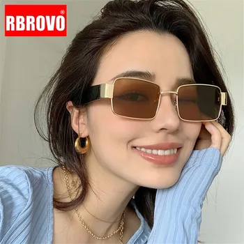 

RBROVO Rectangle Retro Sunglasses Women 2020 Vintage Eyeglasses For Women/Men Luxury Brand Glasses Women Mirror Oculos De Sol