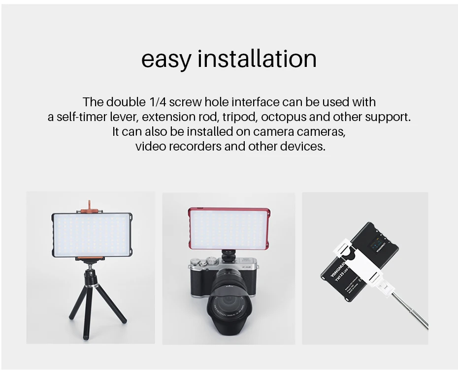Yongnuo YN125 Dimmable светодиодный видео свет QC3.0 Быстрая зарядка фото освещение DSLR на камеру свет заполняющий свет