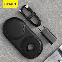 Baseus 2 in 1 Wireless Charger Pad With 24W QC Adapter For Apple Watch 10W Qi Fast Wireless Charging For iPhone Samsung Xiaomi