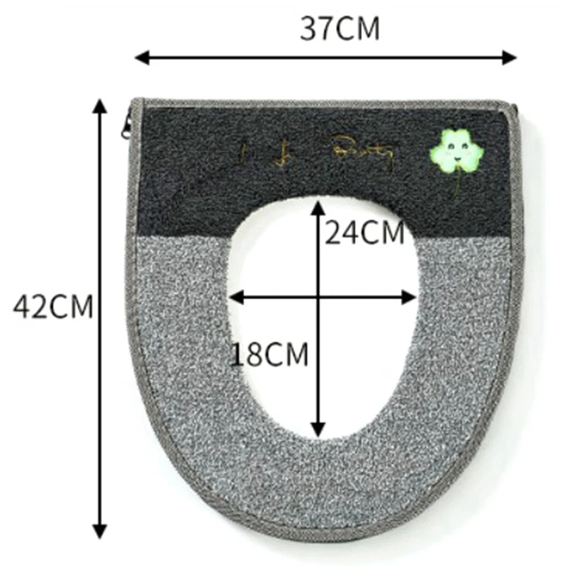 Домашнее зимнее плюшевое мягкое сиденье для унитаза, чехол для унитаза на молнии с ручкой, зимние согревающие аксессуары для ванной комнаты