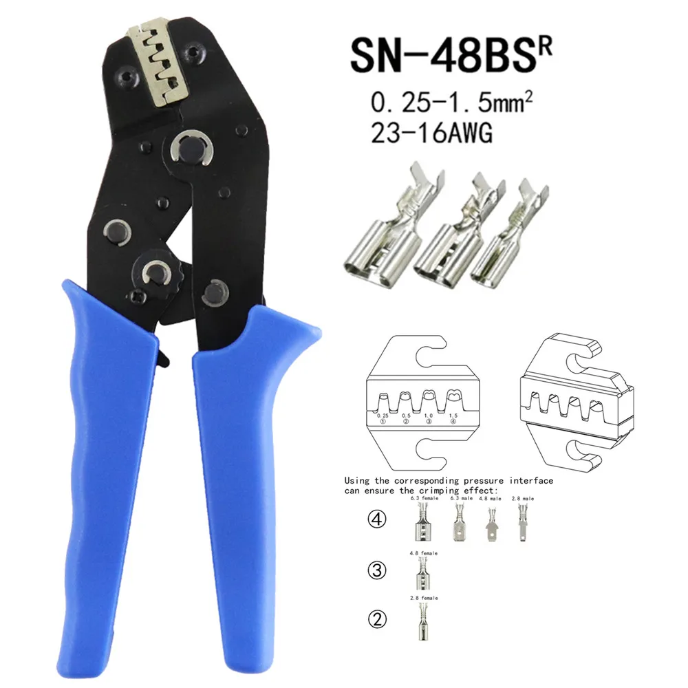 Обжимные клещи SN-48BS = SN-28B + SN-48B 0,25-1, 5 мм2 23-18AWG для 3 ...