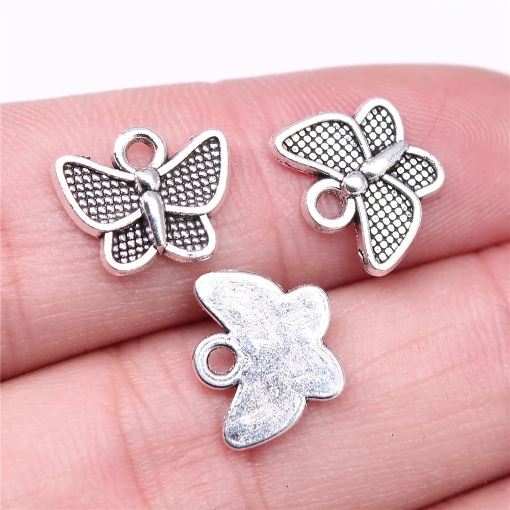 

WYSIWYG 20 шт. Подвески 13x10 мм Подвески в виде бабочки ювелирные изделия фурнитура античный серебряный цвет подвески из сплава
