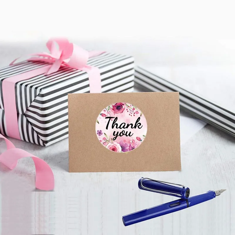 8 рисунков круглых цветов спасибо наклейки этикетка с печатью 1 дюйм для