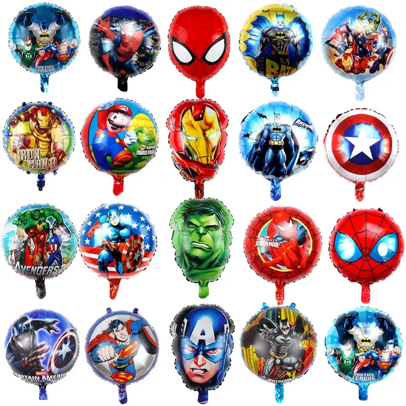 10pcs/lot 18inch hero balloons Avengers Spiderman Batman Supreman foil balloon Children birthday party supplies baby toys ballon - Цвет: as picture