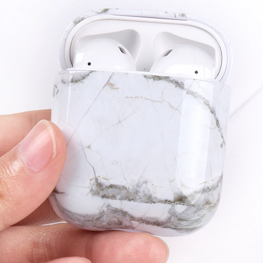 Чехол с мраморным рисунком для наушников Airpods 1 2 мягкий чехол из ТПУ зарядки AirPods1