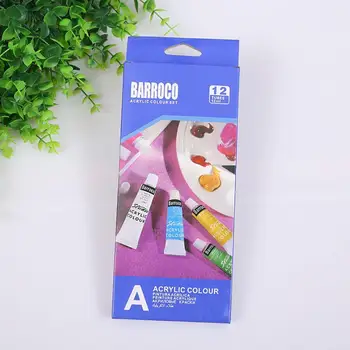

12 Color/sets 6 ML Professional Acrylic Paint Watercolor Set Brush Painting Supplies Watercolor Wall Pigment Art Set Hand Z3W9
