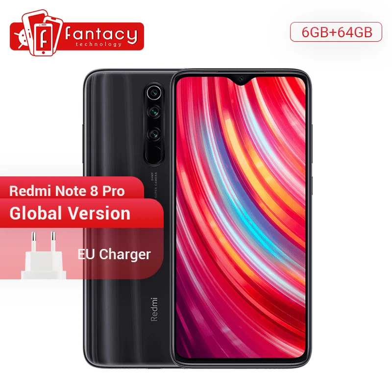 Смартфон Xiaomi Redmi Note 8 Pro 6+64 Гб 64 мп Quad Camera MTK Helio G90T 4500 мАч 18 Вт QC 3 0 UFS 2 1 | Мобильные
