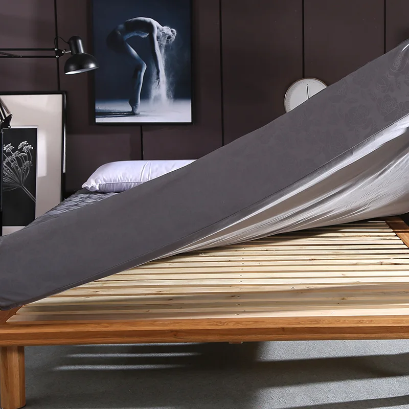 Six Sides All Inclusive Mattress Cover Soft Fiber Topper Pad Plain Solid Color Bed Mattress Protector Anti Dust Mite Bed Cover