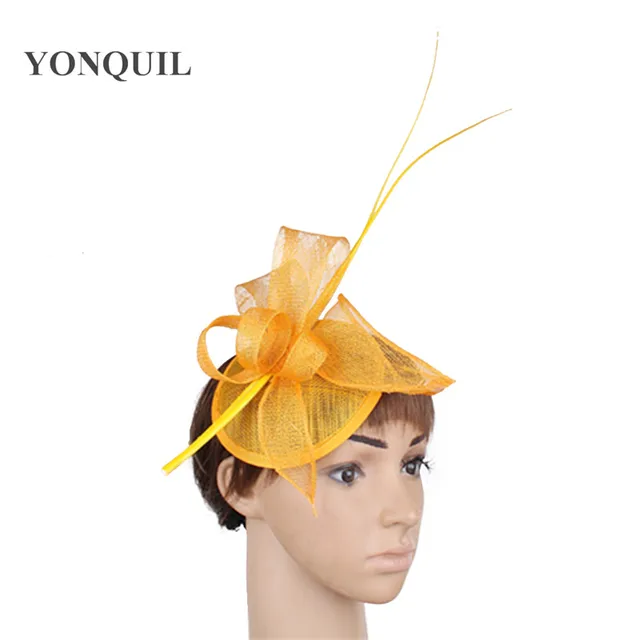 Gold Sinamay Wedding Hair Fascinator 