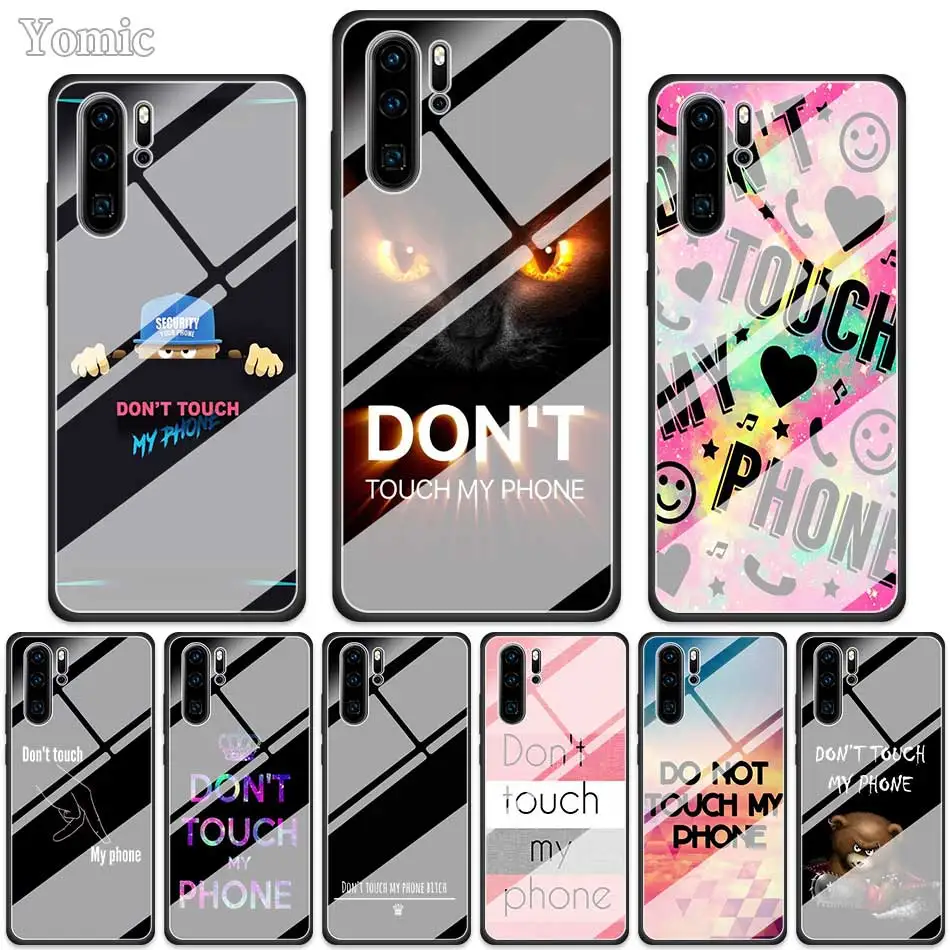 

Do Not dont Touch My Phone Tempered Glass Cases for Huawei P30 Pro P10 P20 P30 Lite Mate 10 20 Lite Honor 20 Pro 8X Cover