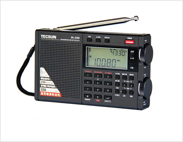 Tecsun 오리지널 PL-330 라디오 리시버, FM, MW, SW, LW, 모든 밴드 휴대용 라디오 FM + BL-5C 배터리