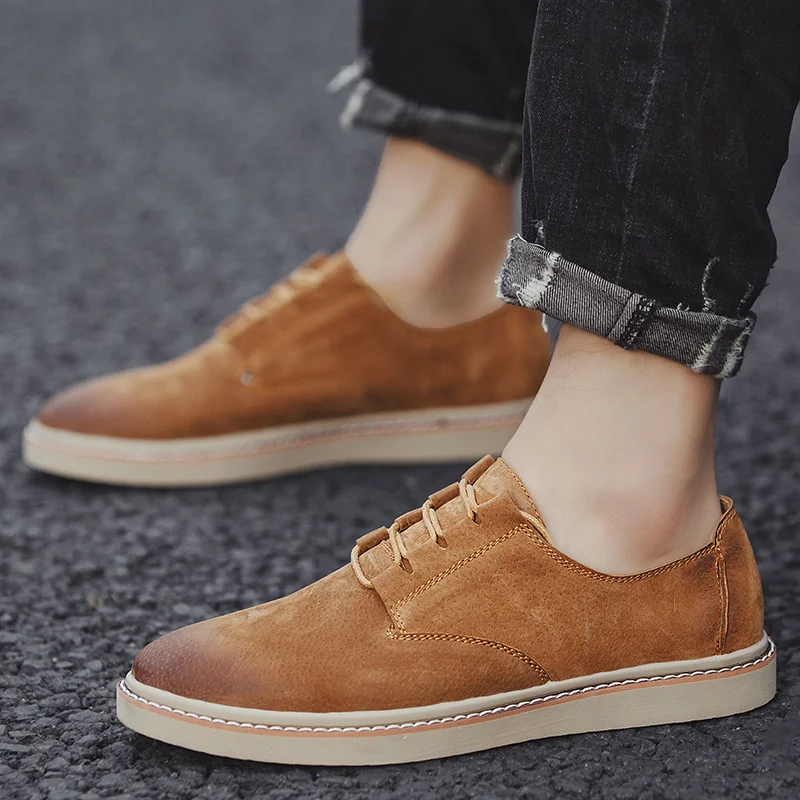

Men's Shoes Leisure Outdoor Platform Shoes lace up oxfords fashion Men Casual suede Leather Shoes Top Quality Men Sneakers s5