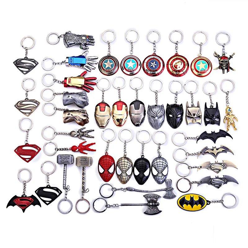 

Miracle Avengers Quake Mjolnir Keychain Captain America Shield Iron Man Batman Mask Hang Pendant Surrounding movie key chain