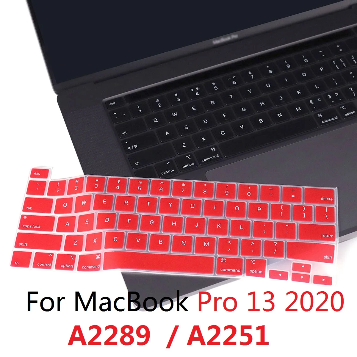 Layout Usa Per Macbook Pro 13 2020 A2251 A2289 Touch Id Cover Tastiera Silicone Per Macbook Pro 13 2020 Protezione Pelle Tastiera