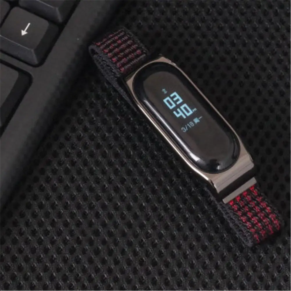 MeterMall легкий дышащий материал, быстро сохнет, без ворса для mi band 3 нейлоновый браслет Сталь циферблат для mi Группа 4 модный браслет