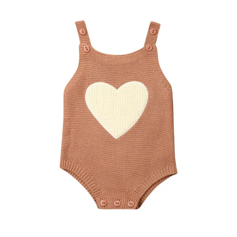 Baby Knitted Bodysuit Infant Baby Boy Girl Sleeveless Vest Bodysuit Jumpsuit Outfits Clothes Size 0-18M Dropshiping