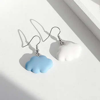

Cloud Earrings Blue and White Asymmetric Earrings For Woman Girls Cute Cloud Drop Earring Ear pendant Jewelry Gift