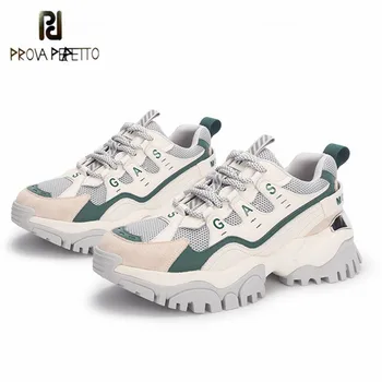 

Prova Perfetto Leisure Concise High Quality Genuine Leather Women's Vulcanized Shoes Round Toe Cross-tied Non-Slip Casual Shoes