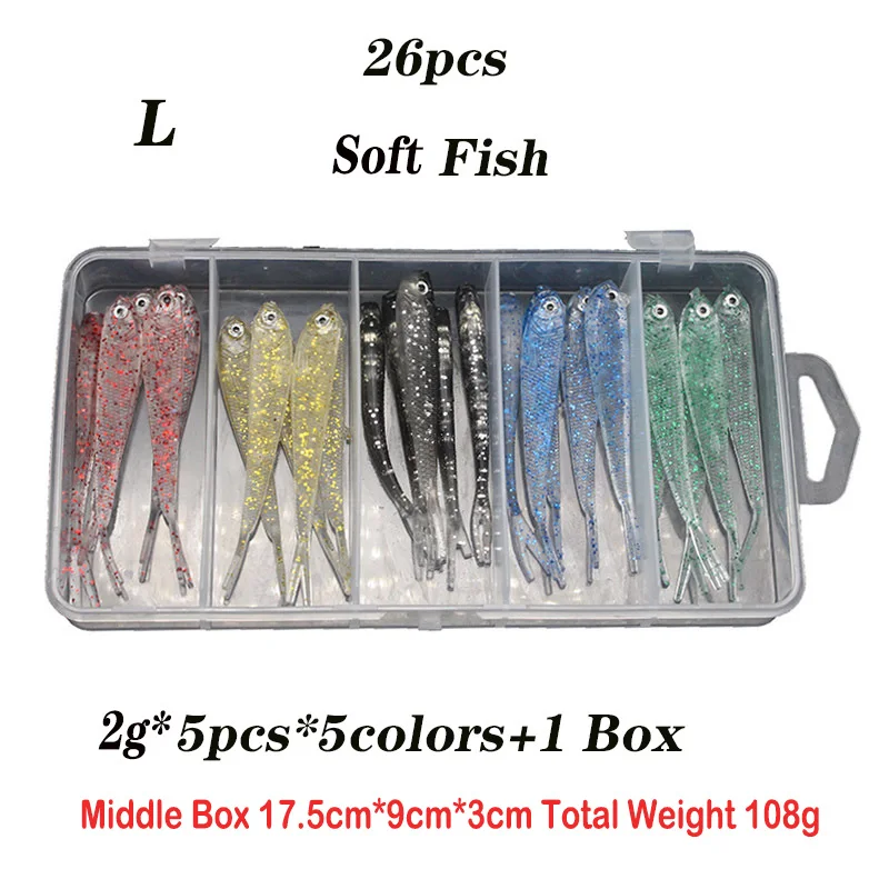 New Silicone Bait Fishing Lure Set Soft Lure Kit Shrimp Wobblers On Pike Shad Trout Bass Worm Trolls Isca Artifical Pesca Tackle