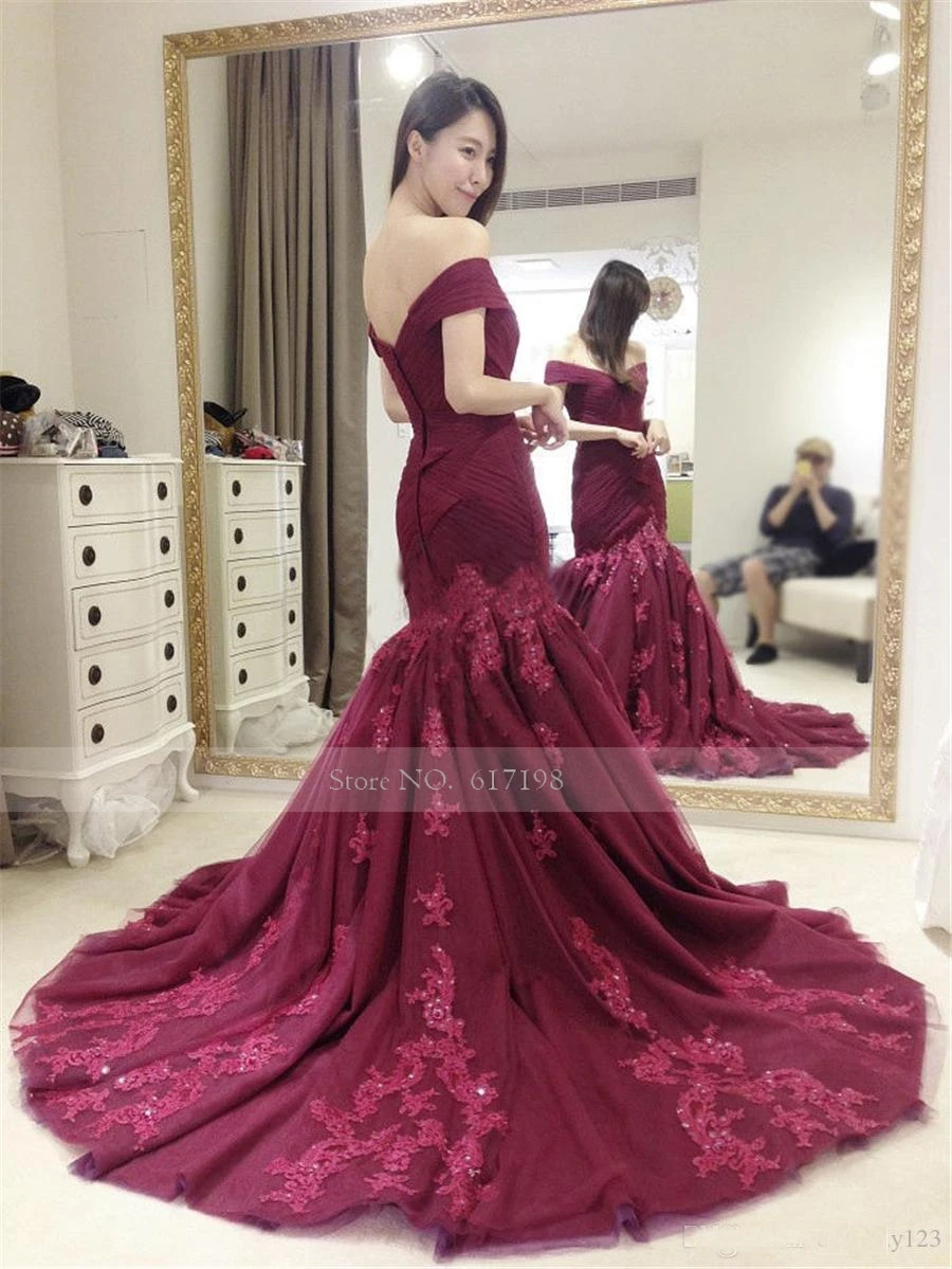 Long Off the Shoulder Mermaid Lace Evening Dresses for Party Women Prom Formal Prom Gowns Dresses robe de soiree longue (2)_conew1