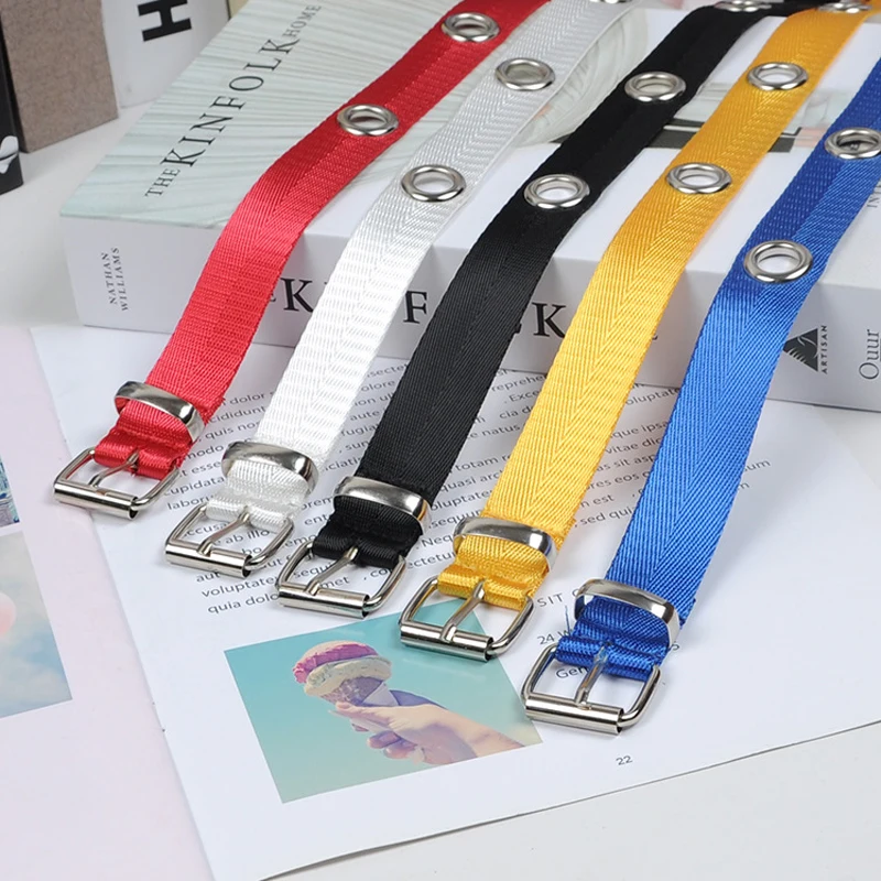 Женский холщовый ремень с металлическим отверстием и пряжкой|Женские ремни| |