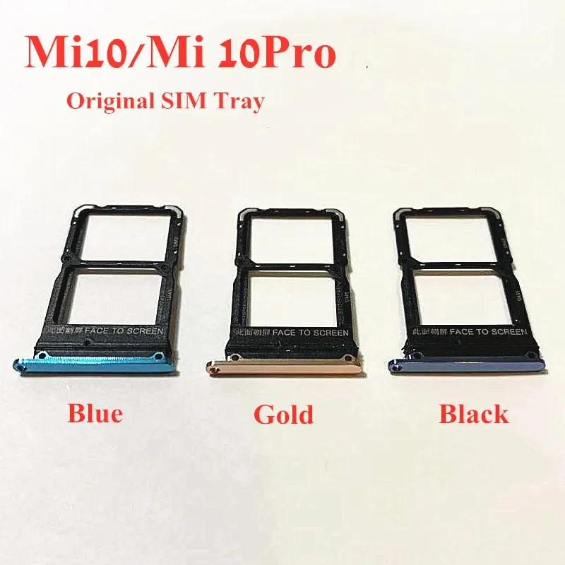 

Original SIM Card Tray Holder Slot Socket For Xiaomi mi 10 Pro Mi10 Mi10pro SD/SIM Card Tray Reader Replacement Parts