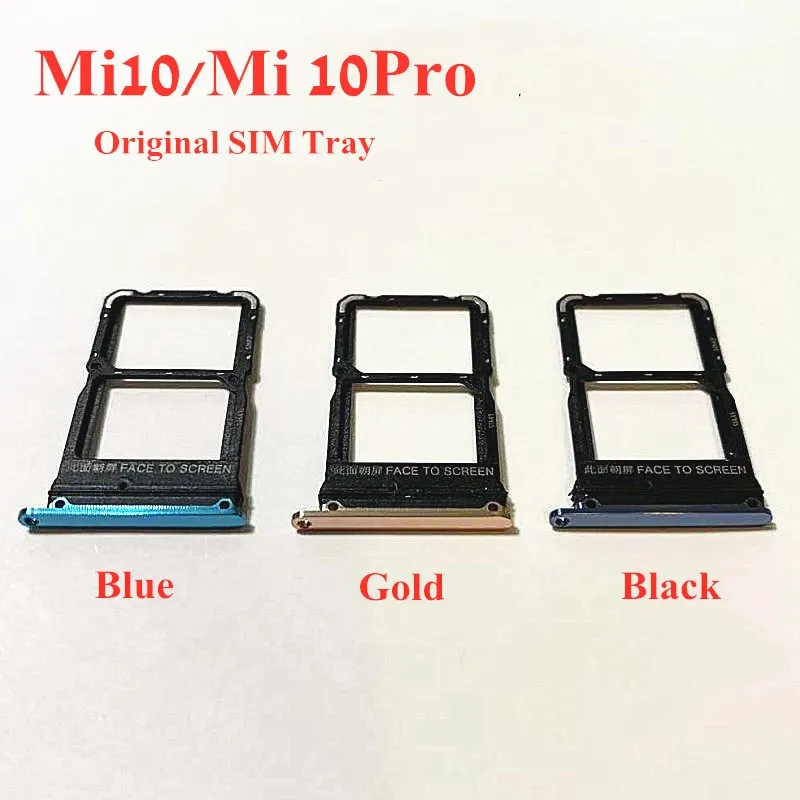 

10pcs Original SIM Card Tray Holder Slot Socket For Xiaomi Mi 10 Pro Mi10 Mi10pro SD/SIM Card Tray Reader Case Replacement Parts