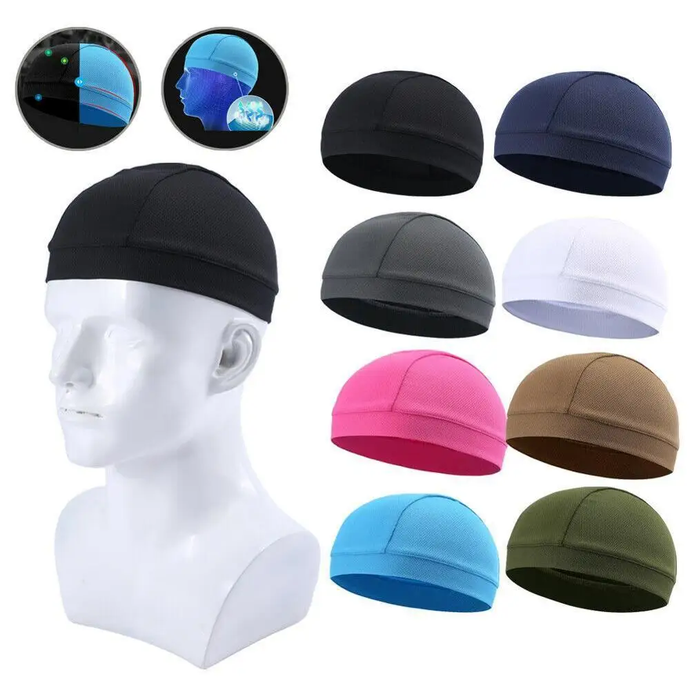 Men Headwear Helmet Liner Skull Cap Beanie Moisture Wicking Hat Head Band