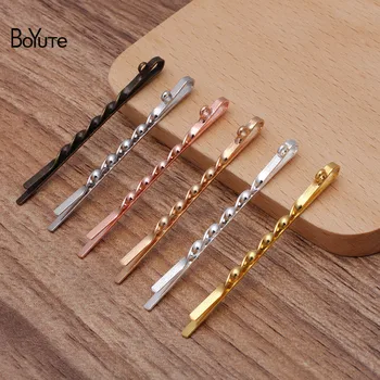 

BoYuTe (50 Pieces/Lot) 2*55MM Metal Iron Hairpin with Loop Diy Handmade Hair Accessories Wholesale