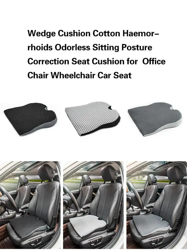 Car Cushion Cotton Haemorrhoids Odorless Sitting Posture Correction Seat Cushion for Office Chair Wheelchair Car Seat