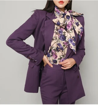 

Summer Spring Formal Fashion Business Uniform Women Pant Suits 2 Piece Set slim Blazer Jacket Office lady business suit
