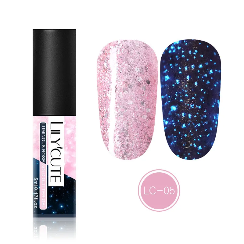 rose gold 05 LILYCUTE 5 мл Auroras светящийся Гель-лак для ногтей с эффектом «кошачий глаз» лак светится в темноте 7D Магнитный блеск гель лак замочить УФ; светодиоды; ногти - Color: rose gold 05