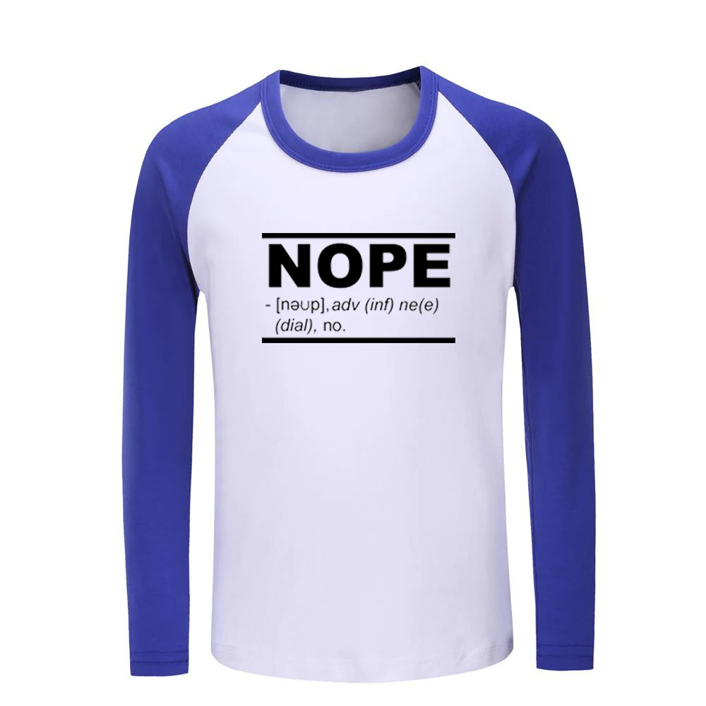 Детские футболки с принтом «Nope Phonetic symbol» и принтом «Nope» Детские футболки с графическим принтом топы с длинными рукавами для мальчиков и девочек - Цвет: JeKCBL1223C