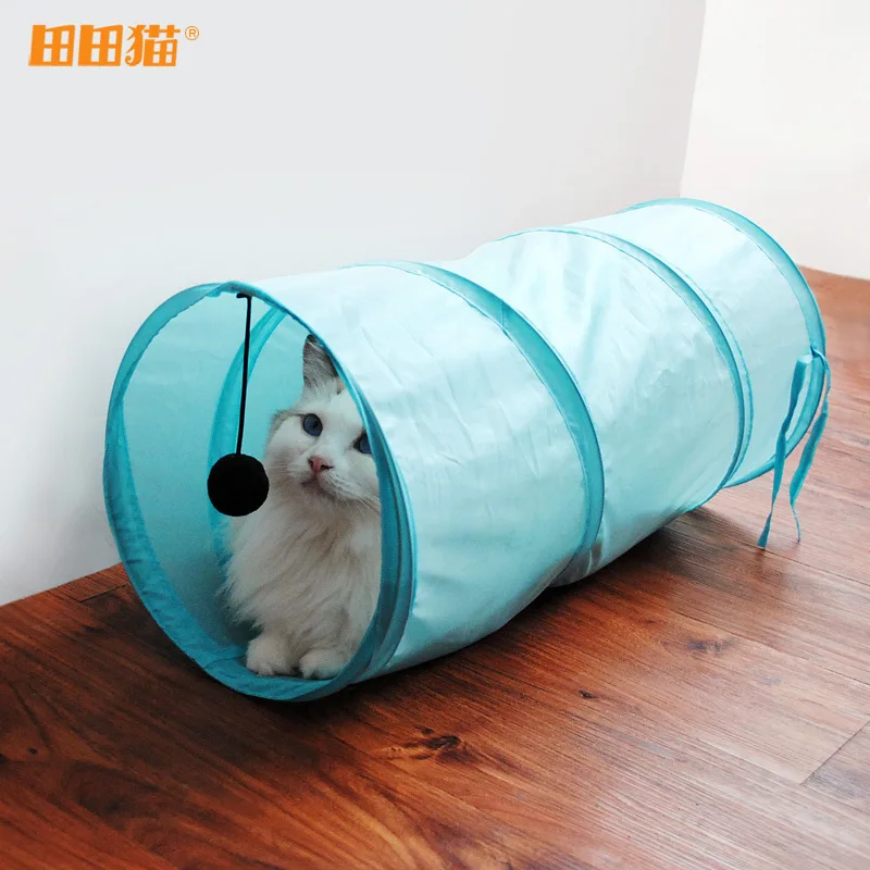 Сплошной цвет складной wan ju bu Cat Crossing пистолет di длинные палатки для кошки лавсан поставки кошка туннель