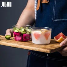 JOUDOO короткая прозрачная стеклянная чашка Япония 200 мл мини фрукты и йогурт кружка для завтрака домашний стол горячая кружка посуда для напитков 35