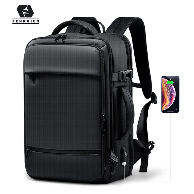 Comprar Mochila para hombre, mochila para portátil de negocios expandible  impermeable de 17,3 pulgadas con carga USB, mochila de viaje de moda