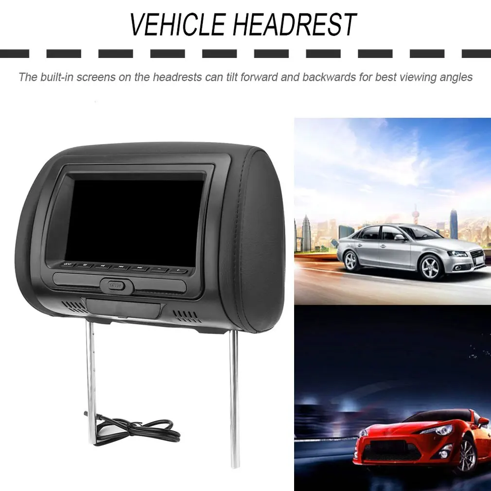 " Черный Автомобильный DVD/USB/HDMI подголовник автомобиля мониторы с ИК передатчиком Встроенные динамики видеоигры fm-передатчик