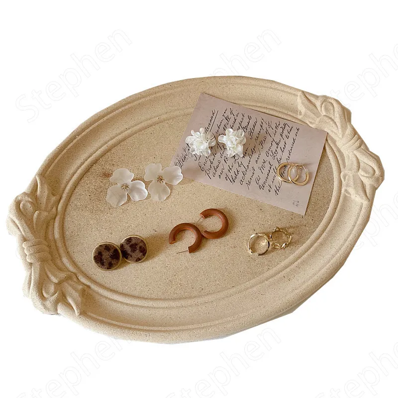 

Деревянные Подносы с бантом, декоративные скандинавские винтажные косметические подносы для демонстрации косметики, декоративные настольные тарелки для торта и десерта