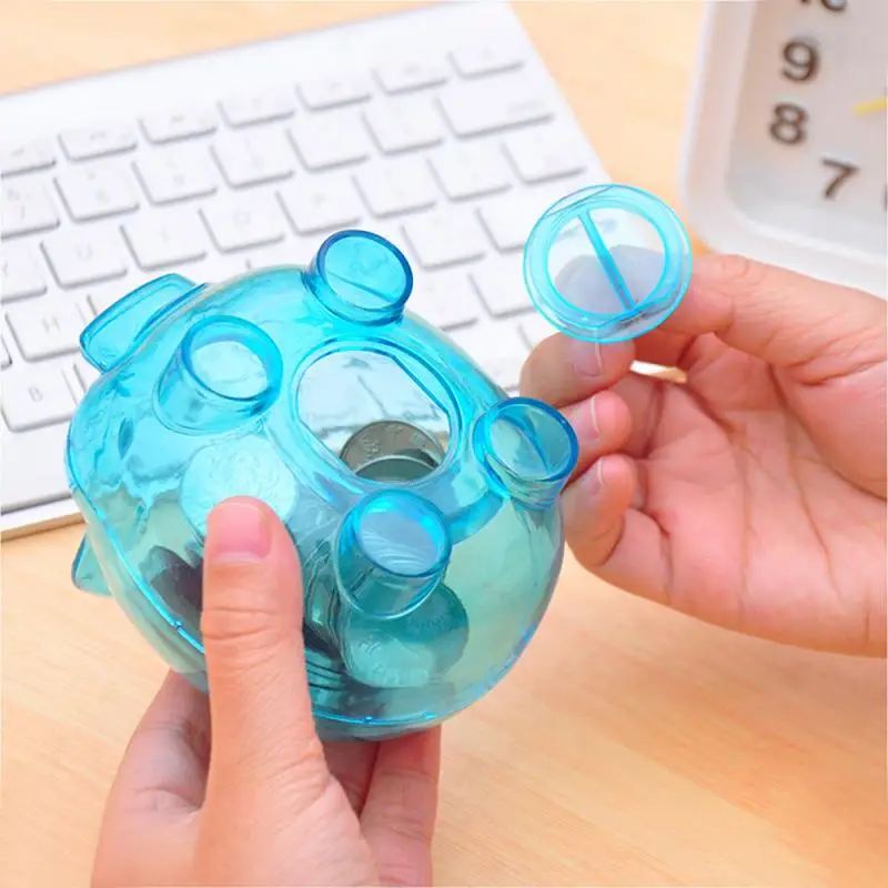 Piggy Bank Coin Box Kids Money Storage Bank Home Decoration Transparent Plastic Saving Boxes For Children Pretend Play Toy Gifts