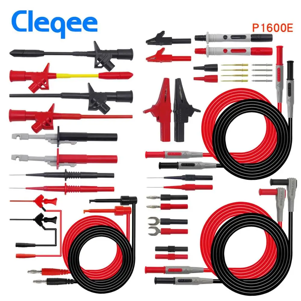 P1600E Cleqee P1600C/D/E/F сменный мультиметр Пробник набор тестовых проводов автомобильный зонд набор IC тестовый крюк совместим с Fluke - Цвет: P1600E