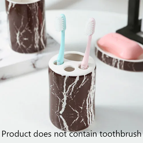 Toothbrush Cup JINSERETA мраморный керамический диспенсер для мыла, пресс для суб-бутылки, мыльница, стакан для зубной щетки, домашние банные принадлежности для гостиницы, набор для декора - Цвет: Toothbrush Cup