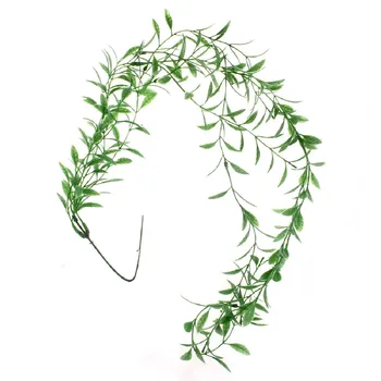 

Fake Ornament Reptiles Terrarium Plastic Willow Vine Habitat Decor Artificial Green Plants