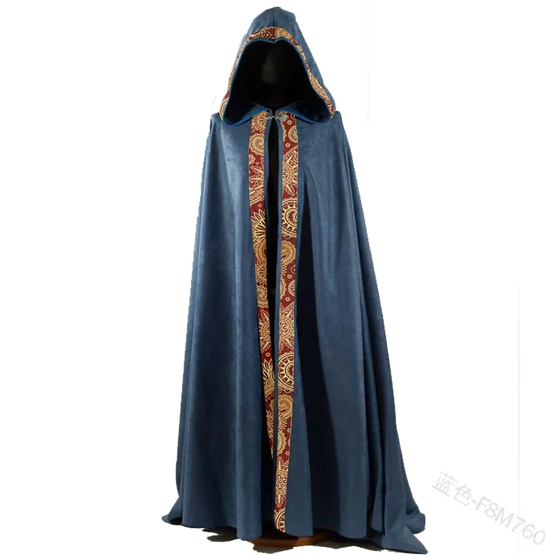 Magic Inspiral Carpet Hooded Cape for Adults Mens Womans Cloak with Hood for Halloween Cosplay Costume White