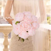 Пять голов пион ручная вязка пион букет Прямая с фабрики Европейский свадебный букет