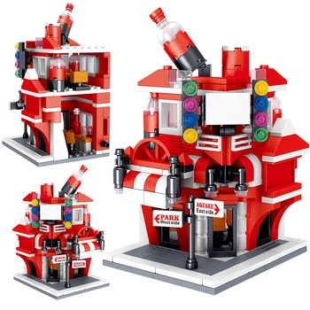 

City Creator Street View restaurant Model Friends house Building Blocks dumpling food shop Figures Bricks Toys for Children