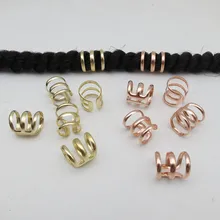 5 шт.-10 шт. медные регулируемые волосы дреды косы дредлок бусины манжеты зажимы для волос аксессуары